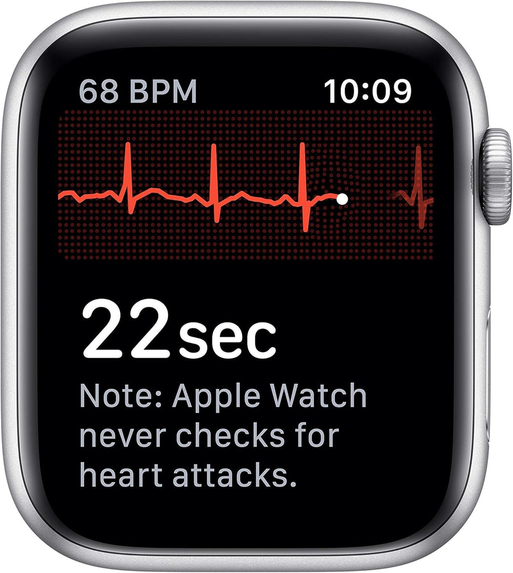 Apple Watch Series 5 (GPS, 44MM) - Silver Aluminum Case with White Sport Band (Renewed)