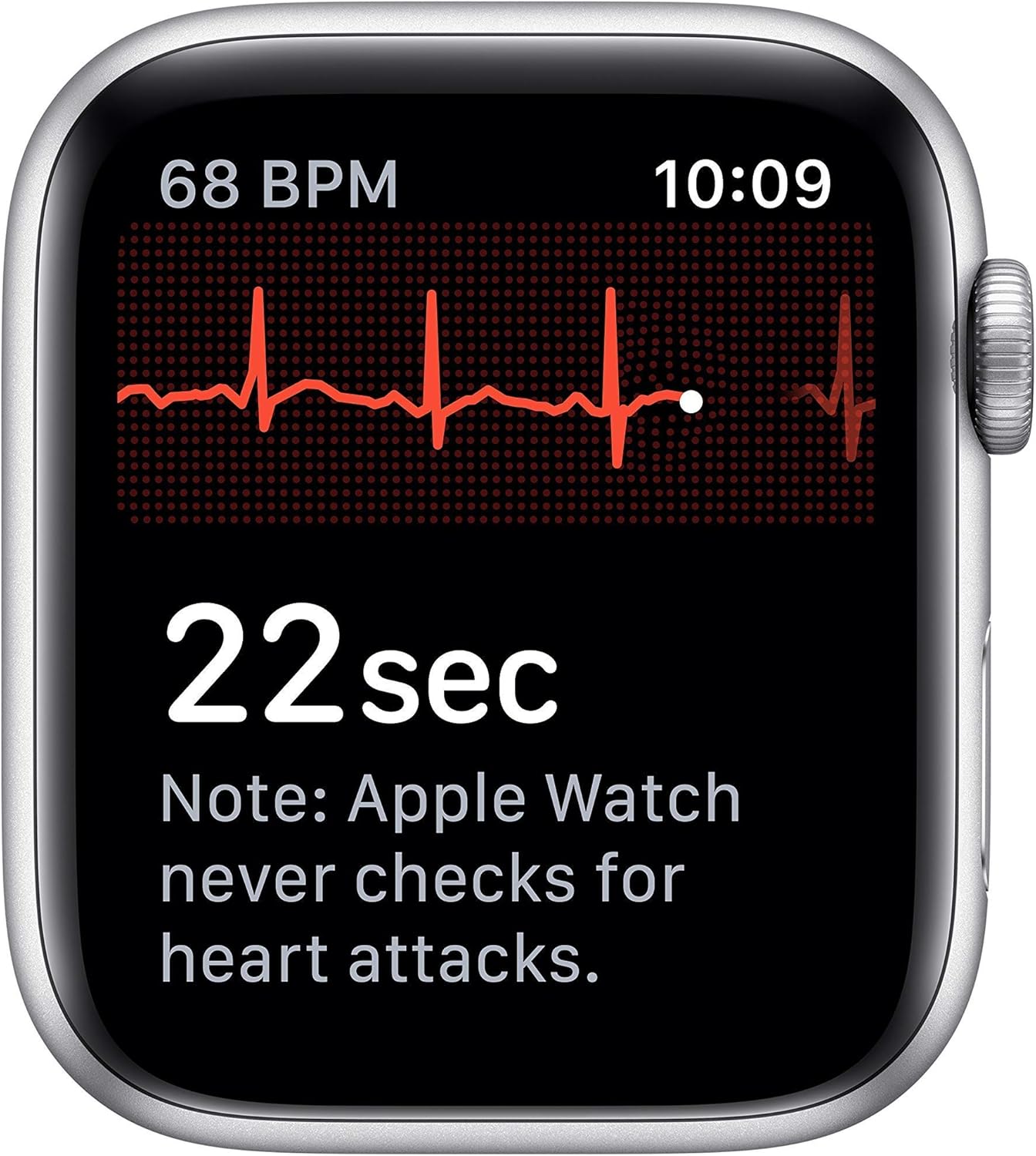 Apple Watch Series 5 (GPS, 44MM) - Silver Aluminum Case with White Sport Band (Renewed)