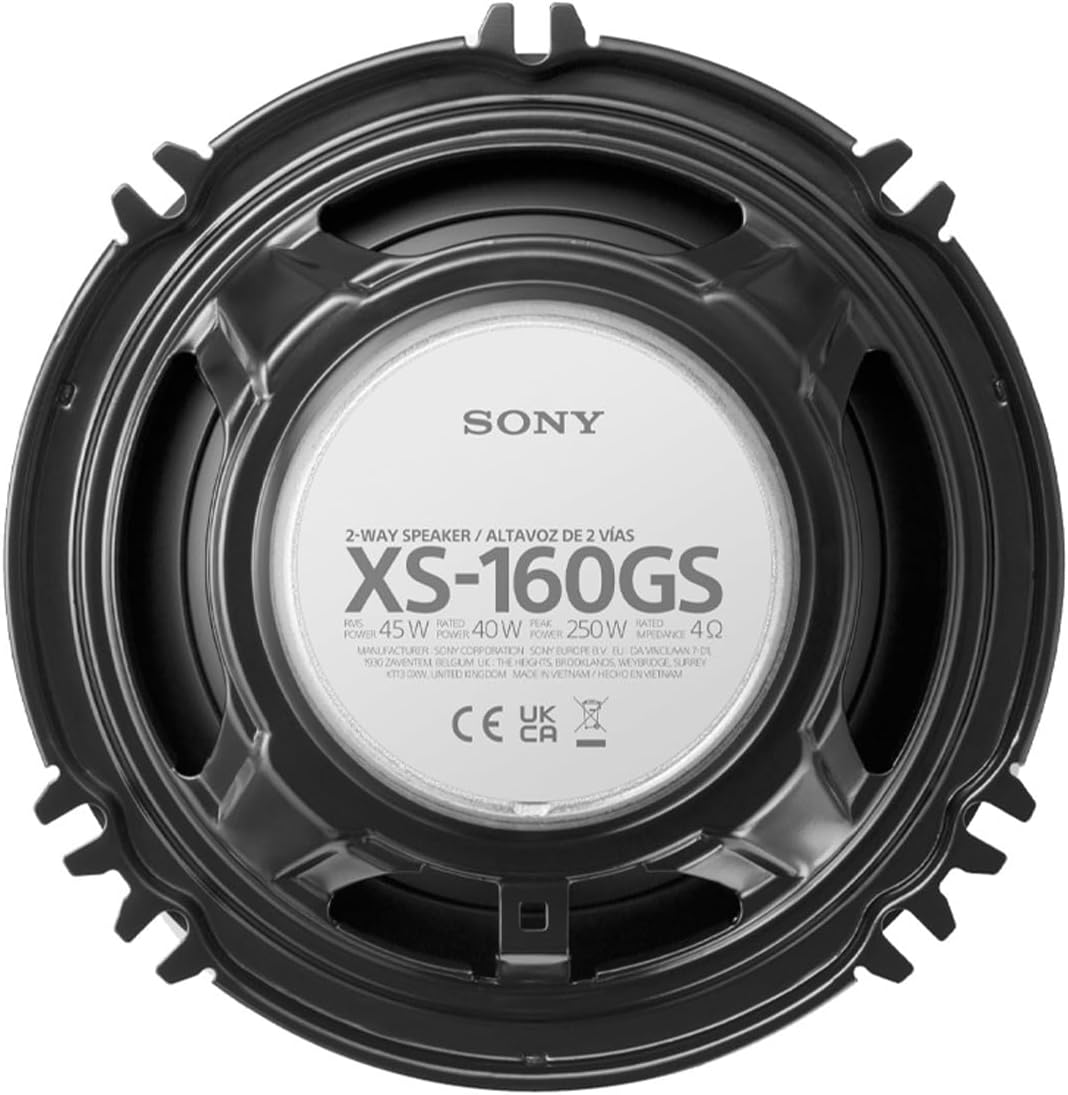 Sony XS-160GS 6.5" 2-Way Coaxial Speaker - Pair - 4ohm - 45 Watts RMS/250 Watts Max