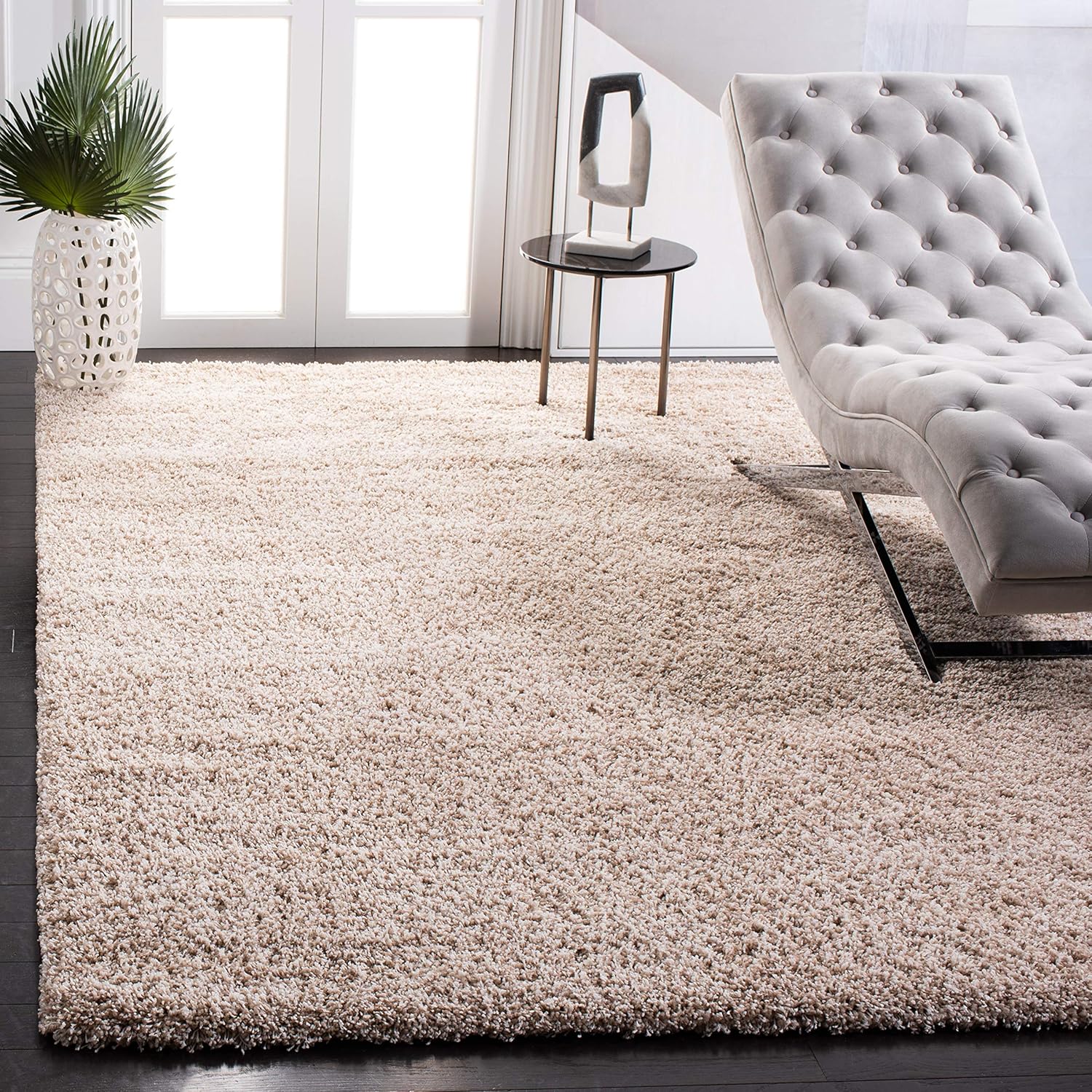 SAFAVIEH Area Rug 8x10 - California Shag Collection - Large - Beige, Non-Shedding & Easy to Clean, Ultra Plush Thick Pile, Ideal for Living Room, Bedroom, Dining Space (SG151-1313)