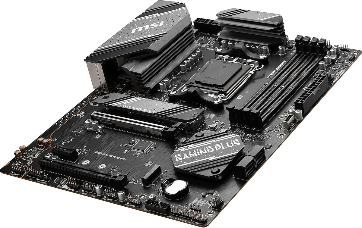 MSI B650 Gaming Plus WiFi Gaming Motherboard (AMD Ryzen 9000/8000/7000 Series Processors, AM5, DDR5, PCIe 4.0, M.2, SATA 6Gb/s, USB 3.2 Gen 2, HDMI/DP, Wi-Fi 6E, Bluetooth 5.3, 2.5Gbps LAN, ATX)