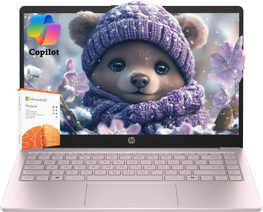 HP Ultrabook Laptop with Copilot AI • Microsoft 365 • 16GB RAM • 256GB SSD + 128GB Storage • Intel 4-Core CPU • WiFi 6 • Windows 11 • 2026 Edition