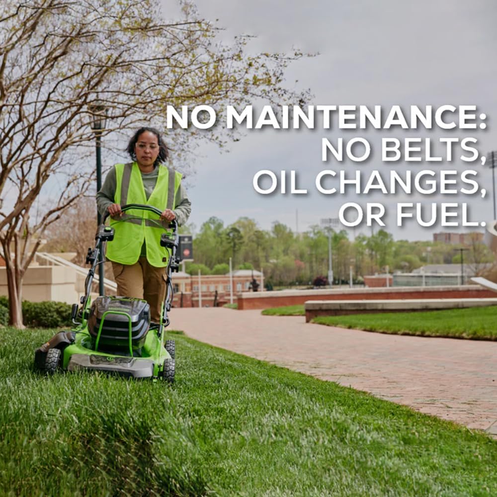 Greenworks 82V 21" Self-Propelled Lawn Mower, 8.0Ah Battery + Dual Port Charger