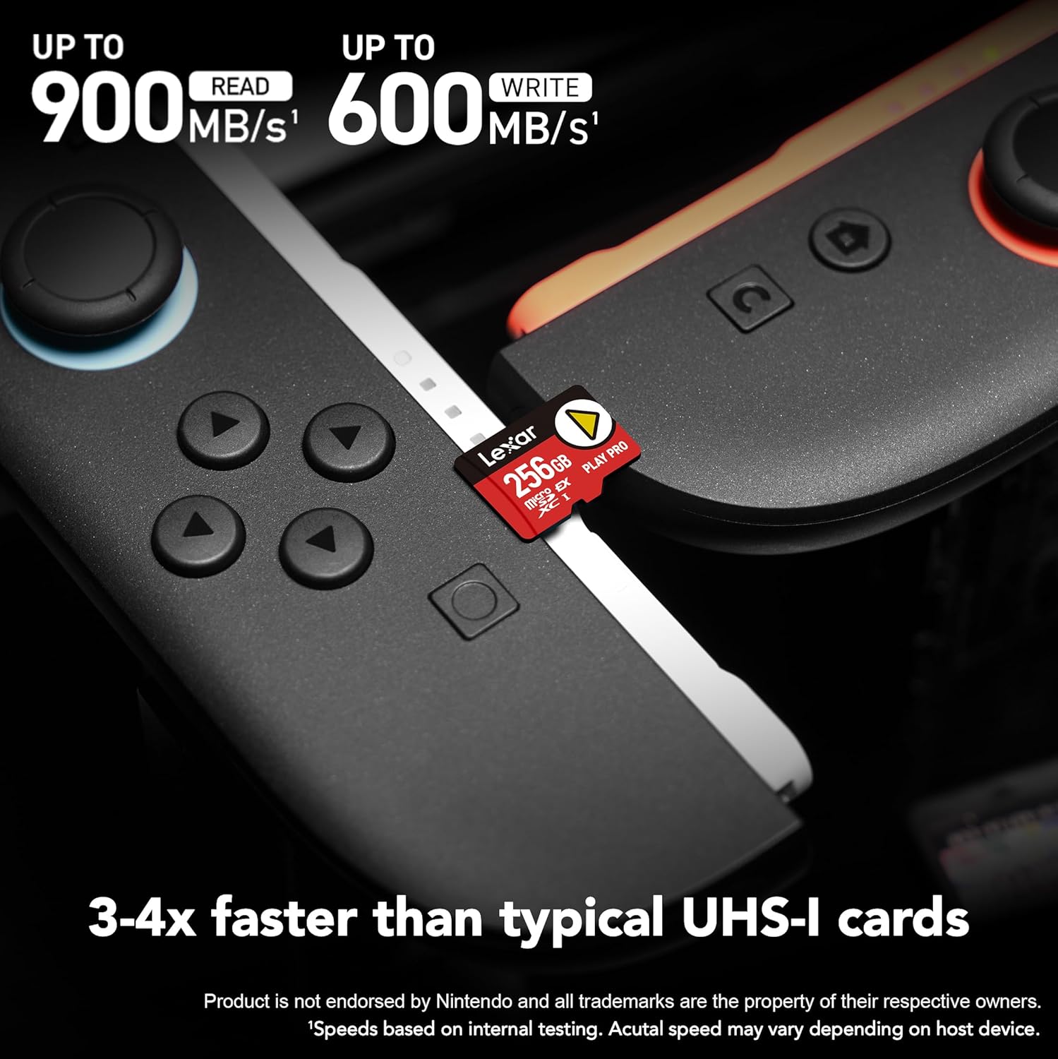 Lexar 256GB Play PRO microSD Express Card, UHS-I, C10, U3, V30, Full HD, 4K, Up to 900/600 MB/s Memory Card, Compatible w/Nintendo-Switch 2, ASUS ROG Ally, Steam Deck, Gaming (LMSXPS0256G-BNNNU)