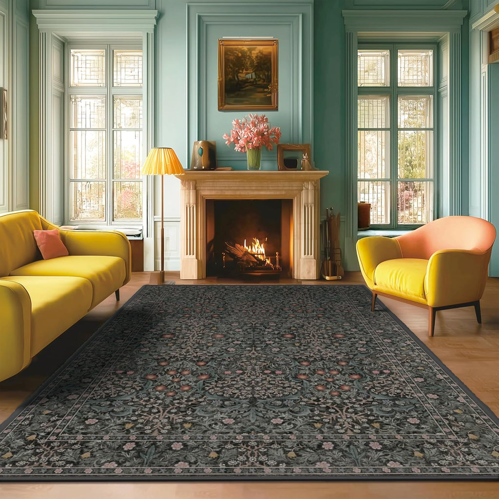 9x12 Rugs for Living Room Washable Green Area Rug