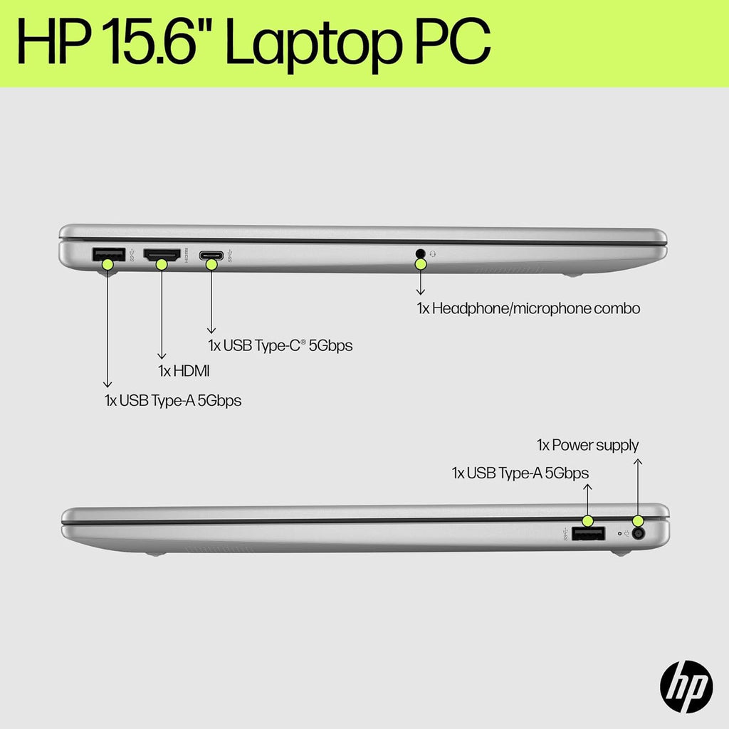 HP 15.6" FHD Laptop 2026 Edition with Copilot AI, 16GB RAM, 256GB SSD, Intel Processor, Long Battery Life, Lightweight 3.64 lbs, Microsoft 365, Windows 11 for Students & Office