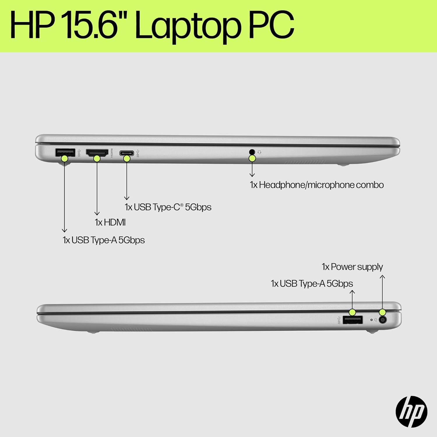 HP 15.6" FHD Laptop 2026 Edition with Copilot AI, 16GB RAM, 256GB SSD, Intel Processor, Long Battery Life, Lightweight 3.64 lbs, Microsoft 365, Windows 11 for Students & Office