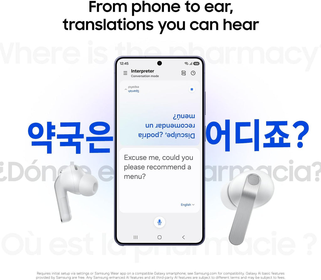 Samsung Galaxy Buds 4 Pro (2026) AI True Wireless Bluetooth Earbuds, Hi-Res Audio, 2-Way Speaker, ANC 2.0, Optimized Comfort, IP57, Live Translation, Black US Version, 2 Yr Warranty