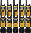 Retevis RB48 Heavy Duty Waterproof Walkie Talkies, Long Range Rechargeable Two Way Radios, Advanced Triple Proof, Vibration Reminder, for Warehousing Construction Contractor(10 Pack)