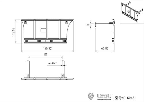 Lesu Rc Metal Side Skirt Plate Light Toolbox 1/14 DIY Tmy Vol Tractor Truck