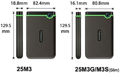 Transcend TS1TSJ25M3 1TB StoreJet M3 Military Drop Tested USB 2.0 External Hard Drive