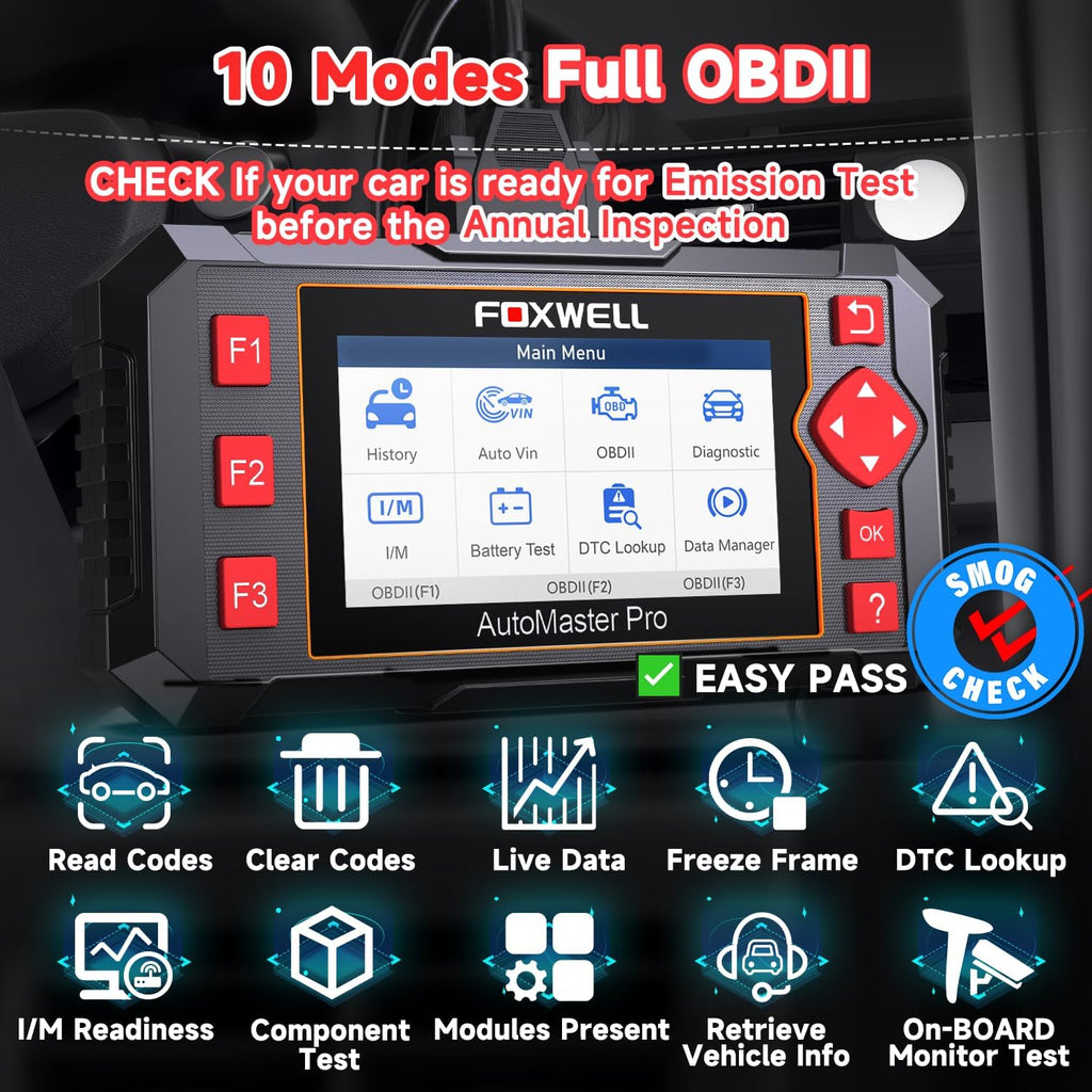 FOXWELL OBD2 Scanner Diagnostic Tool NT604, ABS/SRS/Transmission/Check Engine Code Reader for Cars and Trucks, 2026 diagnostic scanner for all vehicles, EN/ES Ver., Lifetime Update, Live Data, AutoVIN