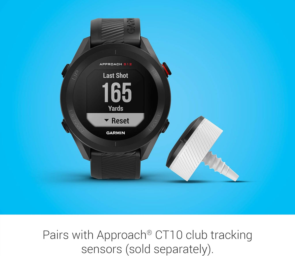 Garmin G010-N2472-00 Approach S12 42k+ Preloaded Courses Golf Watch Black - Certified (Renewed)