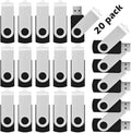 KOOTION 20 Pack 16GB USB 3.0 Flash Drive Bulk Swivel USB Stick Thumb Drive Memory Stick for Data Storage (Black)