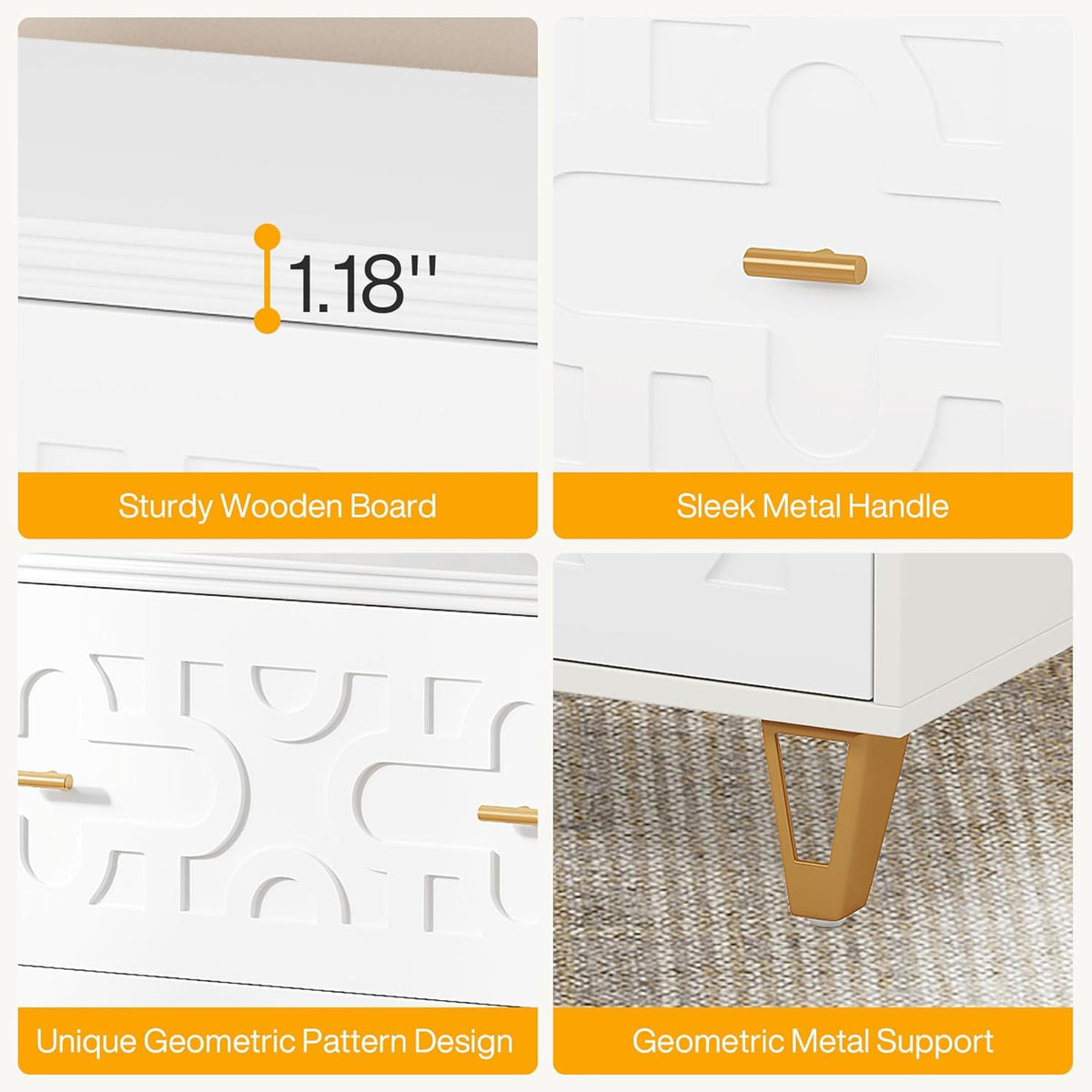 Tribesigns 2-Drawer Lateral File Cabinet, Modern White Filing Cabinet for Legal/Letter/A4 Size, Large Storage Filing Cabinet Printer Stand for Home Office, Warm White and Gold