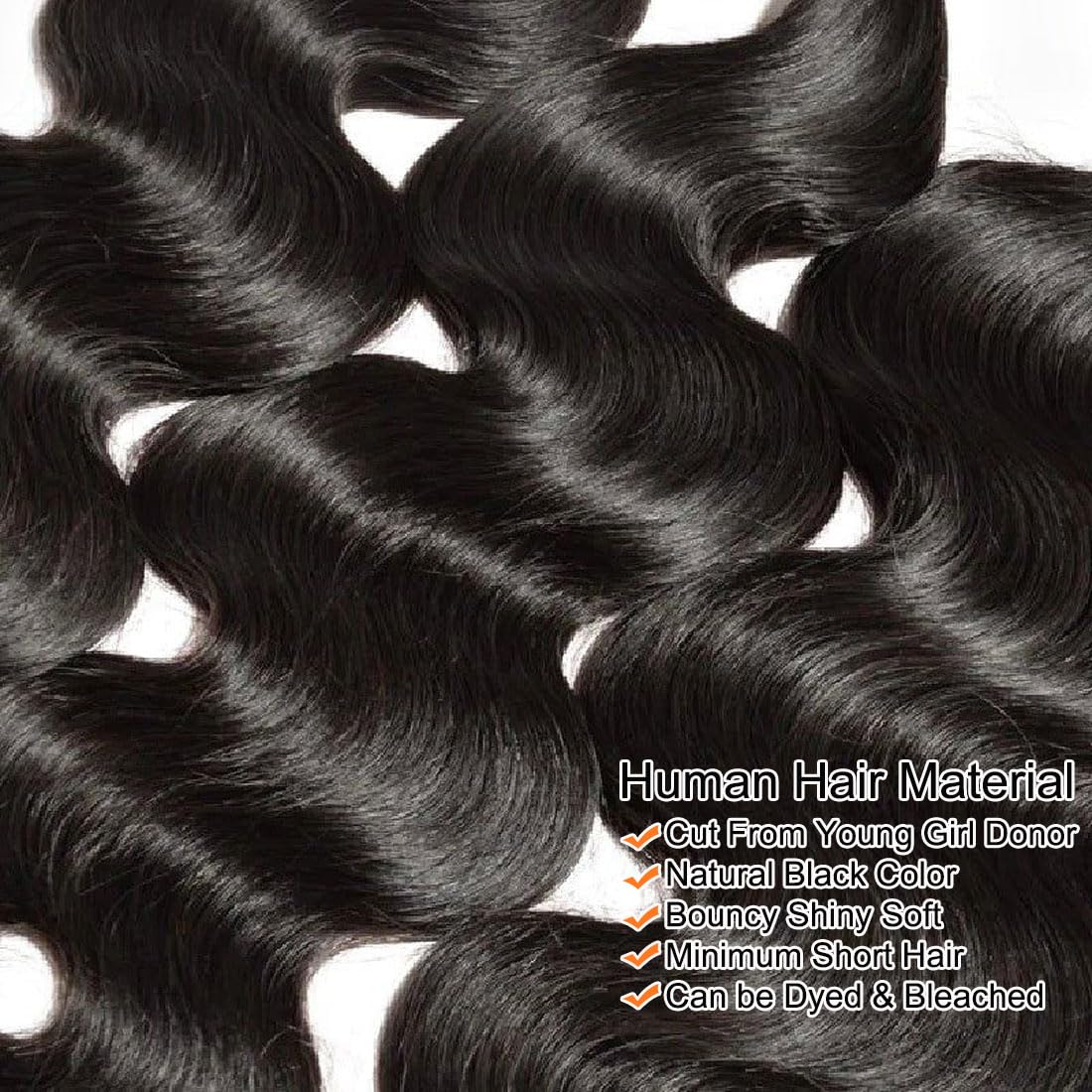 12A Human Hair Bundles 18 20 22 24 Inch Raw Body Wave 4 Bundles Human Hair 100% Unprocessed Brazilian Virgin Hair Quick Weave Extensions Natural Black