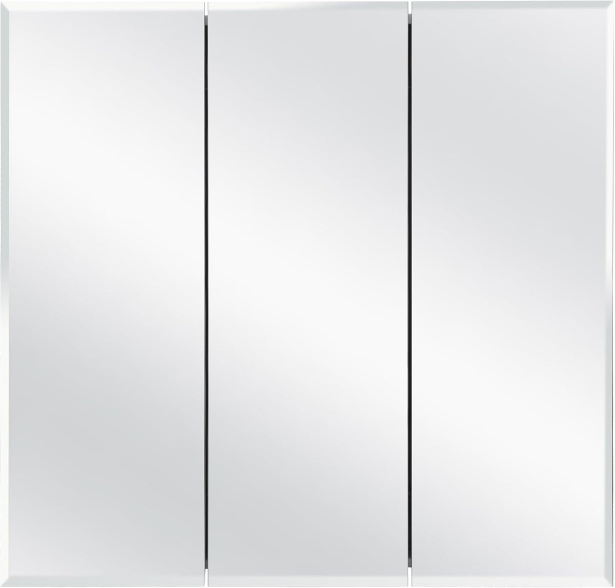 Design House 30 Inch Cyprus Bathroom Medicine Cabinet, Durable Pre-Assembled Wall Mounted or Recessed with Frameless Mirrored Doors, Reinforced Packaging, White Cabinet, 590349