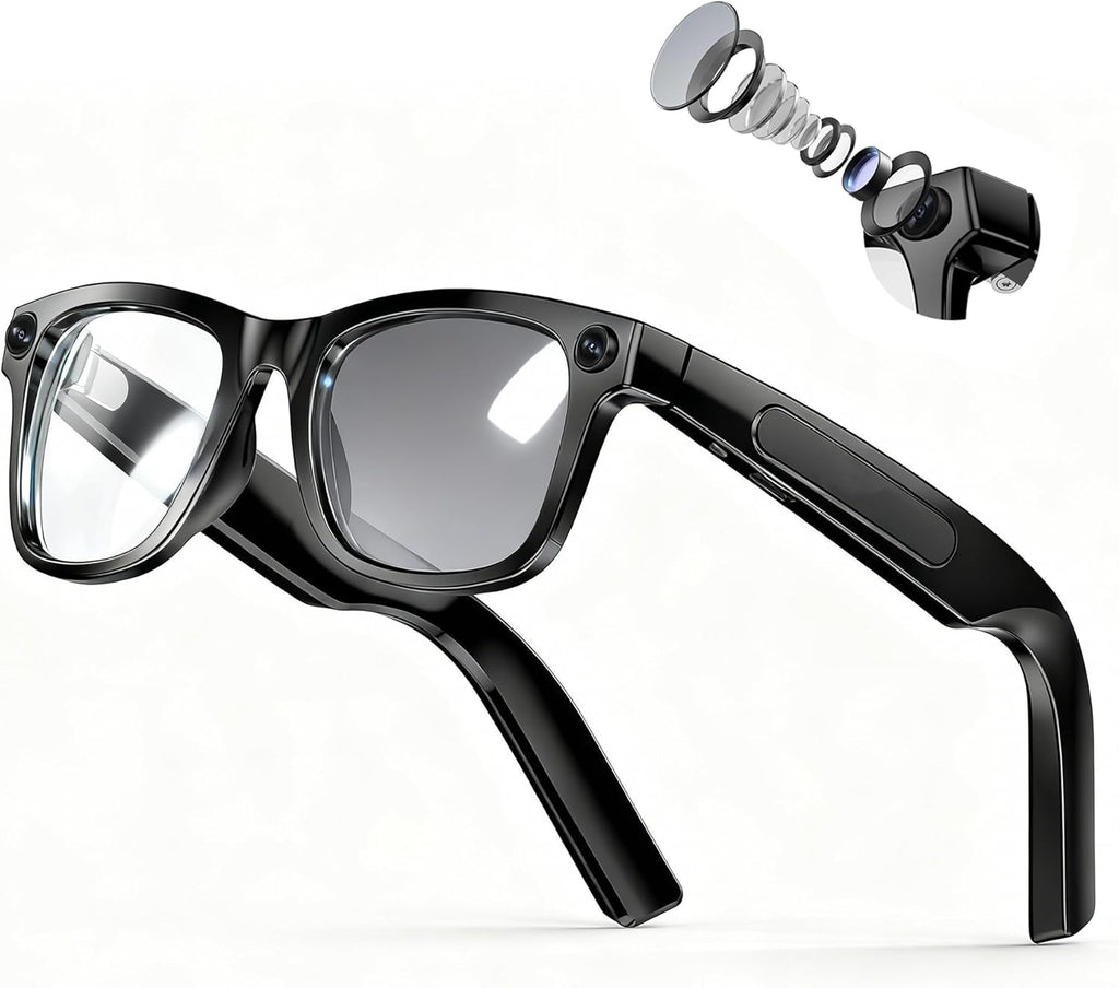 EarlySincere 4K AI Smart Glasses with Photochromic Lenses, Integrated ChatGPT AI Model, Real-Time Translation, HD Video Recording, Long Battery Life, Bluetooth 5.4 Wireless