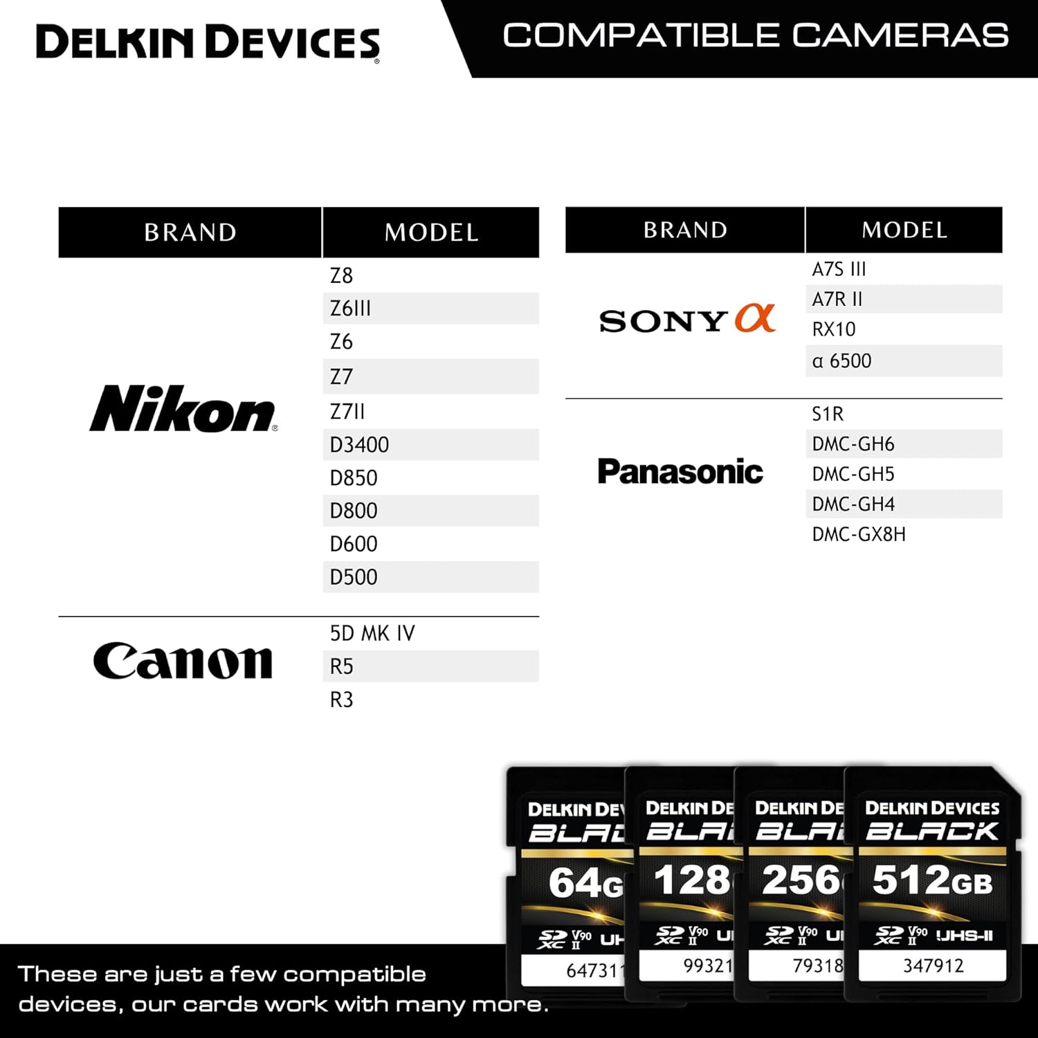 Delkin Devices Black 64GB SDXC UHS-II V90 SD Memory Card (2-Pack)