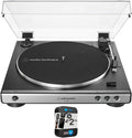 Audio-Technica AT-LP60X-GM Fully Automatic Belt-Drive Turntable 33-1/3 & 45 RPM -Gunmetal/Black Bundle with 1 Year Extended Protection Pack