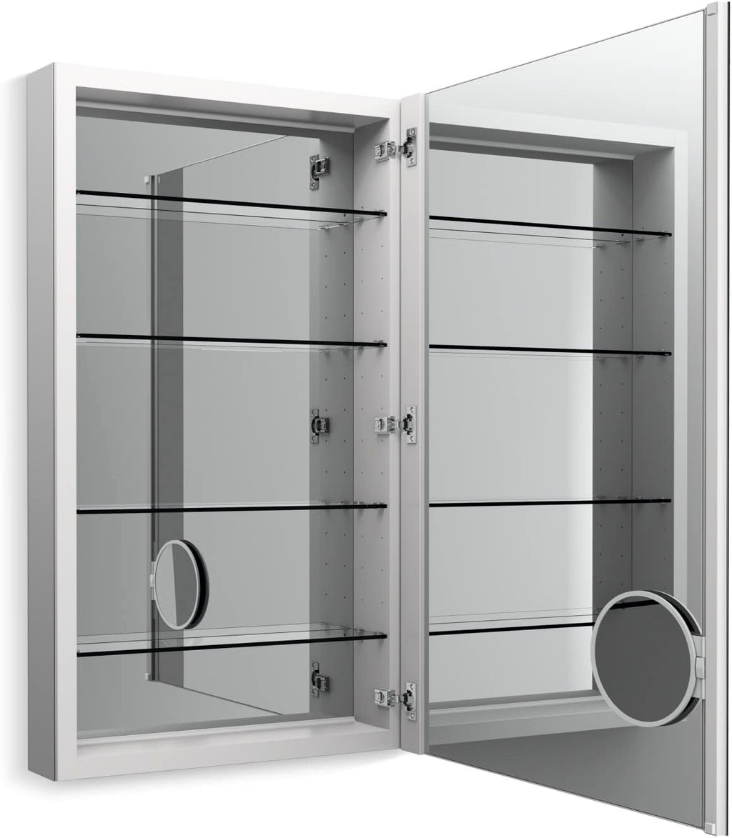 KOHLER K-28031-NA Verdera Medicine Cabinet with Slow-Close Mirror Door & Adjustable Shelves, Rectangular Frame, 24" x 40"