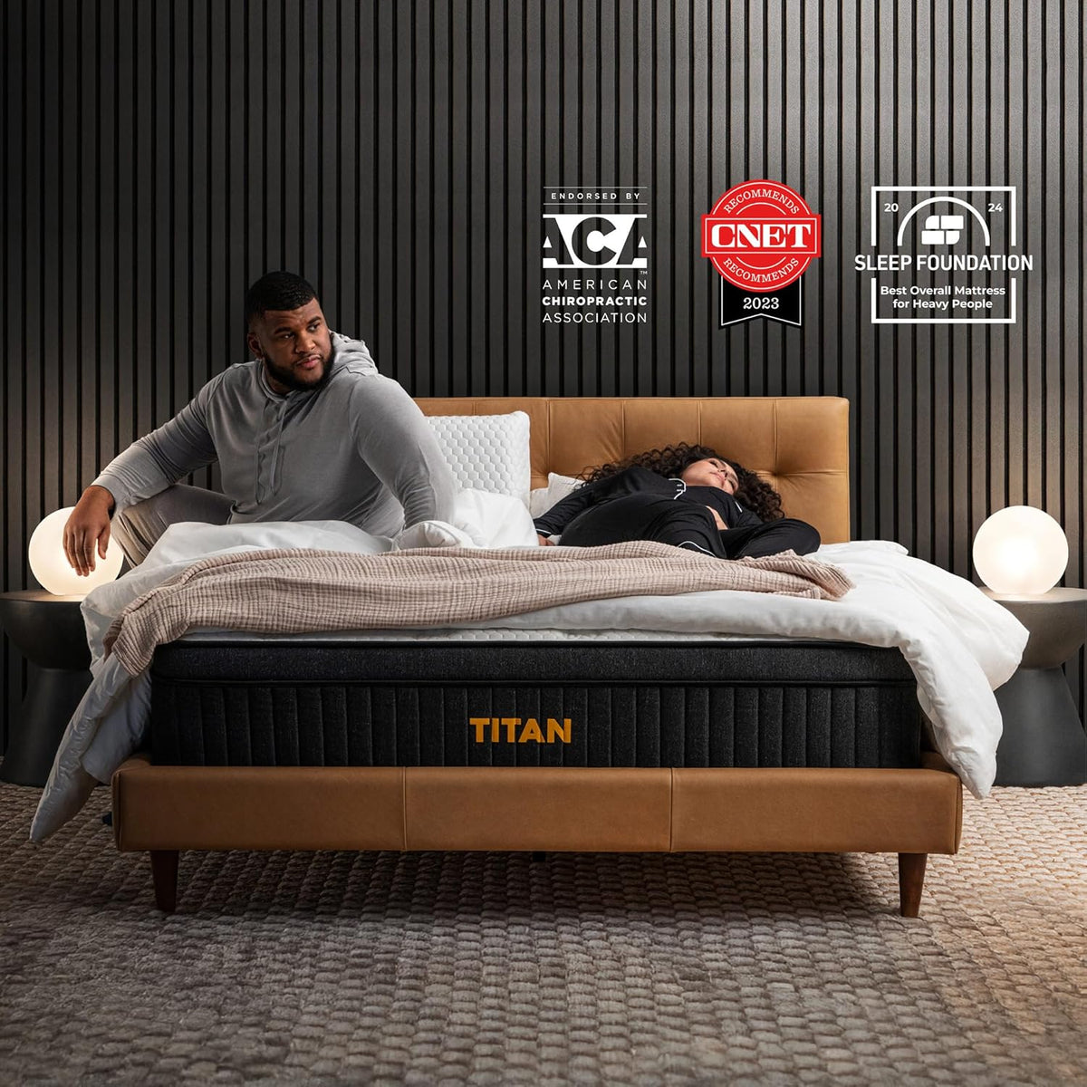 Brooklyn Bedding Titan 13" Hybrid Luxe Mattress for Plus Size Sleepers, Split Cal King 36x84, Order 2 to Make a Set