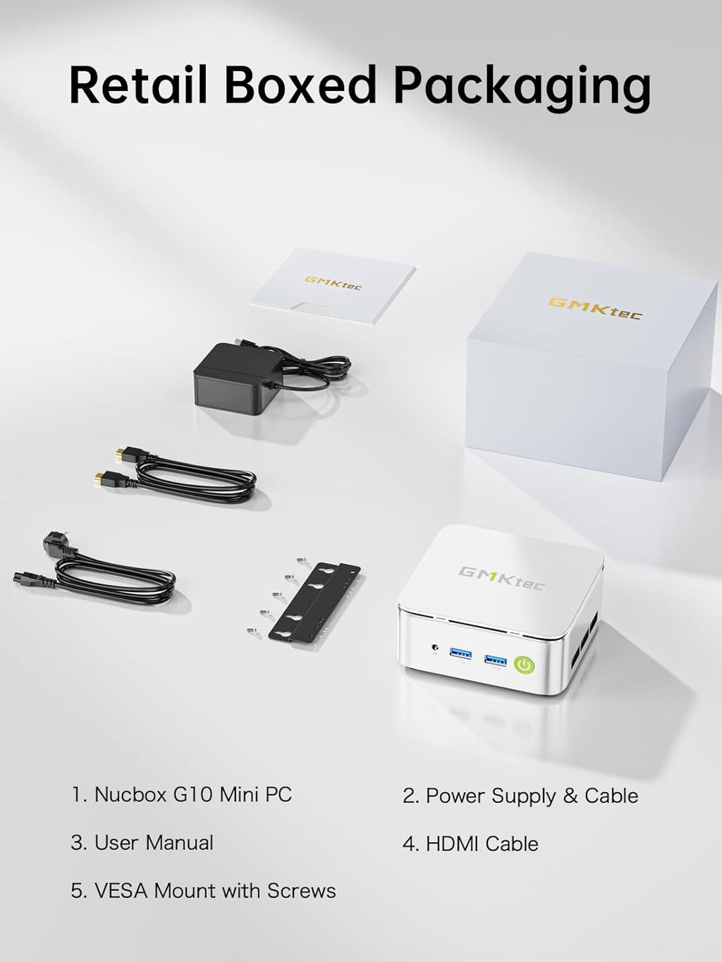 GMKtec Mini PC Computer, G10 Ryzen 5 3500U (Beats N150/4300U/3200U), 16GB RAM 512GB SSD 2.5GbE NIC LAN Desktop Office Home Business HTPC, Triple 4K Display, WiFi, BT, USB-C, DP, Type-C PD, HDMI 2.1