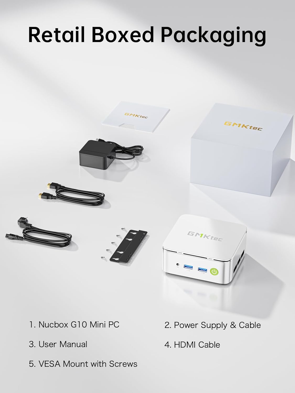GMKtec Mini PC Computer, G10 Ryzen 5 3500U (Beats N150/4300U/3200U), 16GB RAM 512GB SSD 2.5GbE NIC LAN Desktop Office Home Business HTPC, Triple 4K Display, WiFi, BT, USB-C, DP, Type-C PD, HDMI 2.1
