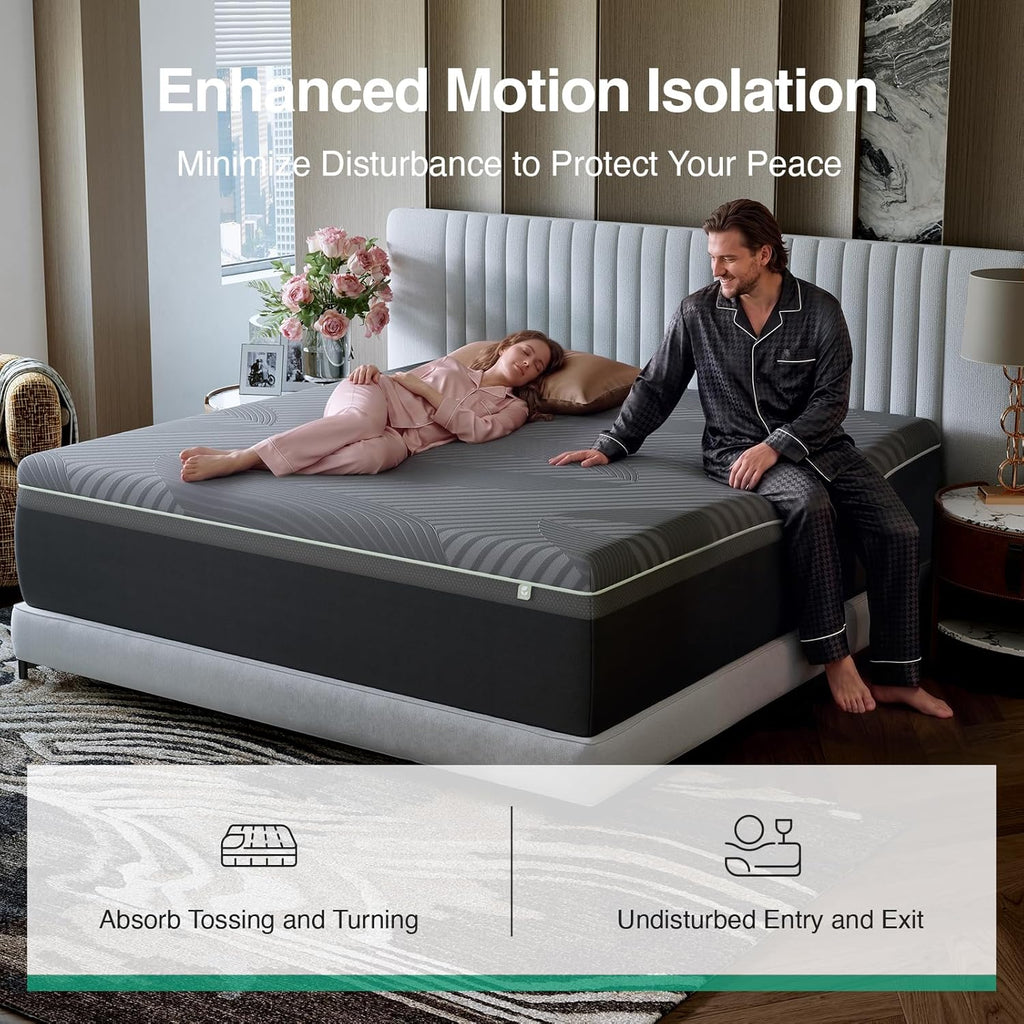 Novilla 14 Inch Queen Mattress, Queen Memory Foam Mattress with AiryFlow Cooling System for Cool Night, Pressure Relief, Ergonomic Support for Spinal Alignment, CertiPUR-US Certified, Medium Firm