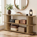 Tribesigns Console Table with Storage, 62.9-Inch Long Narrow Entryway Sofa Table 3-Tier Shelves for Living Room Hallway Entrance