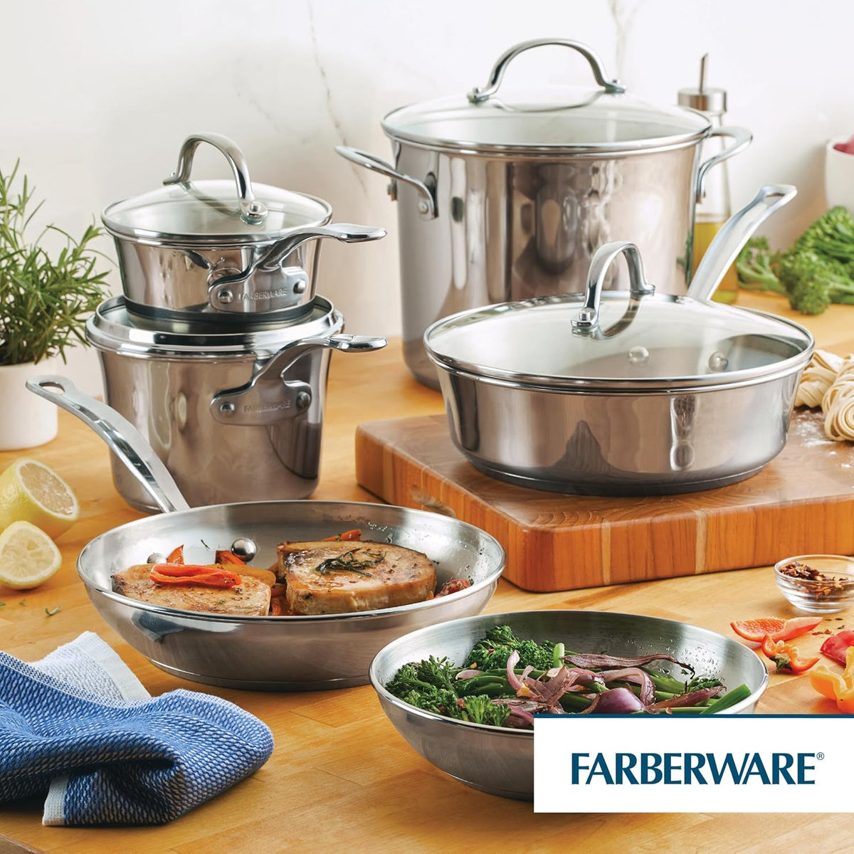 Farberware Millennium Stainless Steel 10-Piece Cookware Set