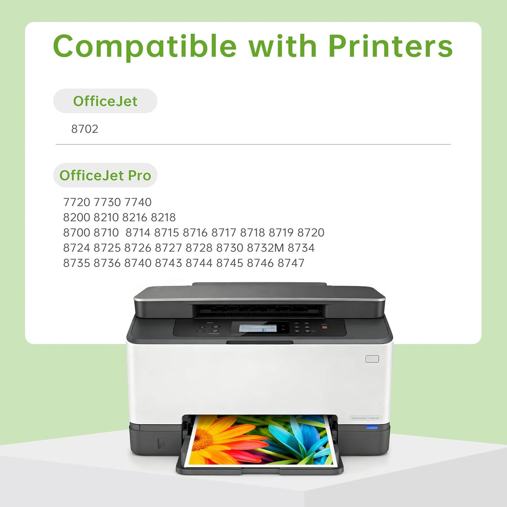 Compatible Ink Cartridges Replacement for HP 952XL 4 Combo Pack (Black/Cyan/Magenta/Yellow) Work for HP OfficeJet Pro 7720 7740 8210 8710 8720 8715 8740 OfficeJet 8702 Printers