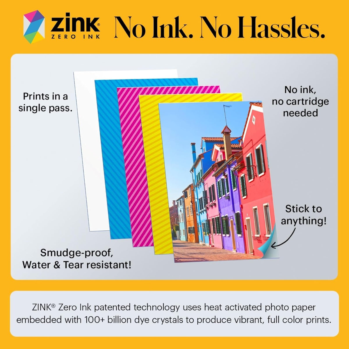 Kodak Printomatic+ Instant Print Digital Camera Starter Bundle + Carrying Case + Zink 20pk Sticky-Back Photo Paper - 10MP, Full-Color Photos, GB LED Status Indicator - Black