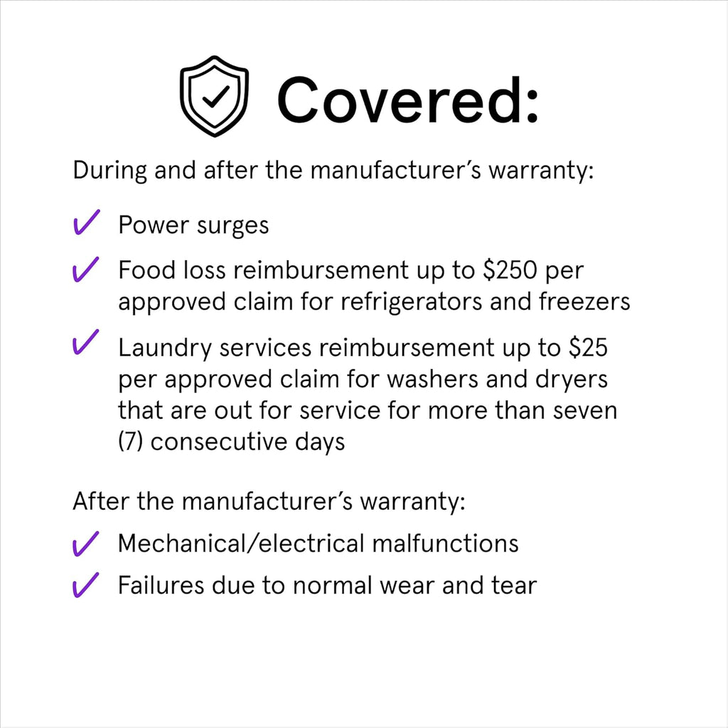ASURION 3 Year Major Appliance Protection Plan ($1500 - $1999.99)