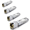 H!Fiber 10Gb SFP+ to RJ45 Module, 80 Meters, Low Power Consumption 10Gbase-T Ethernet SFP+ Copper Transceiver for Cisco, Meraki, MikroTik, Ubiquiti, Unifi, Netgear, QNAP and More, Cat6a/7/8, 4 Pack
