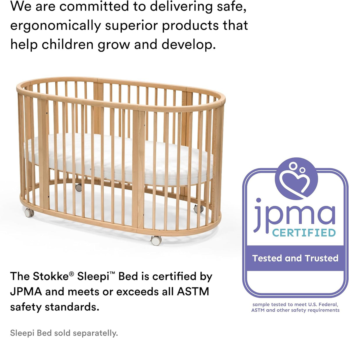 Stokke Sleepi V3 Bed Mattress Air - Firm & Breathable for Baby's Comfort - Non-Toxic, Quick Drying Core & Machine Washable Cover