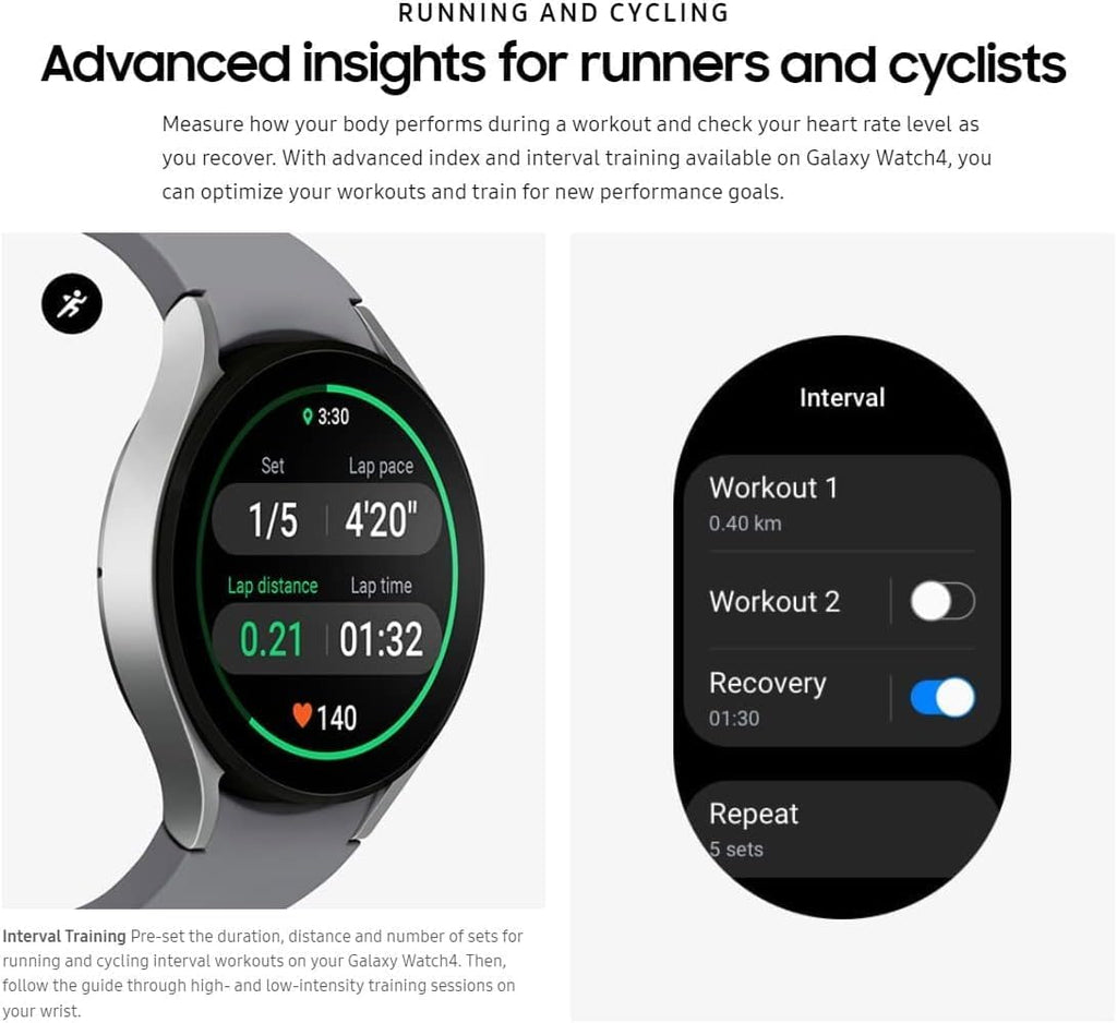 SAMSUNG Galaxy Watch 4 46 mm Smartwatch w/Bonus Band (White), ECG Monitor Tracker for Health, Fitness, Running, Sleep Cycles, GPS Fall Detection & Bluetooth, US Version, Black