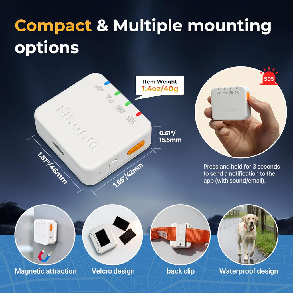 QuadTrack GPS Tracker for Vehicles, Car GPS Tracking Device with 6-Month Data Plan, Real-Time 4G LTE Vehicle Tracker, 3-Year Battery Life, Geo-Fence, Magnetic Mount, Fleet & Personal Use