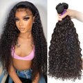 Human Hair Water Wave Bundles 12A Brazilian Human Hair Bundles 100% Unprocessed Virgin Remy Hair Wet and Wavy 3 Bundles Human Hair Extensions for Black Women 18 20 22 inch