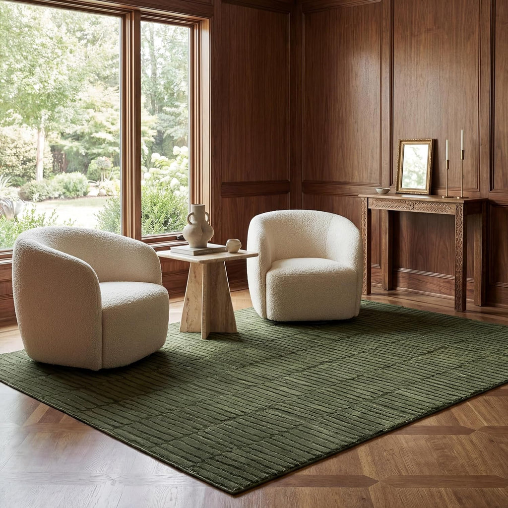nuLOOM Kailani Green, 6'7" x 9', Geometric, Soft and Cozy, High Traffic, Stain Resistant, Easy Clean, Durable Washable Area Rug for Bedroom, Living Room, Dining Space, Den, Foyer, Entryway