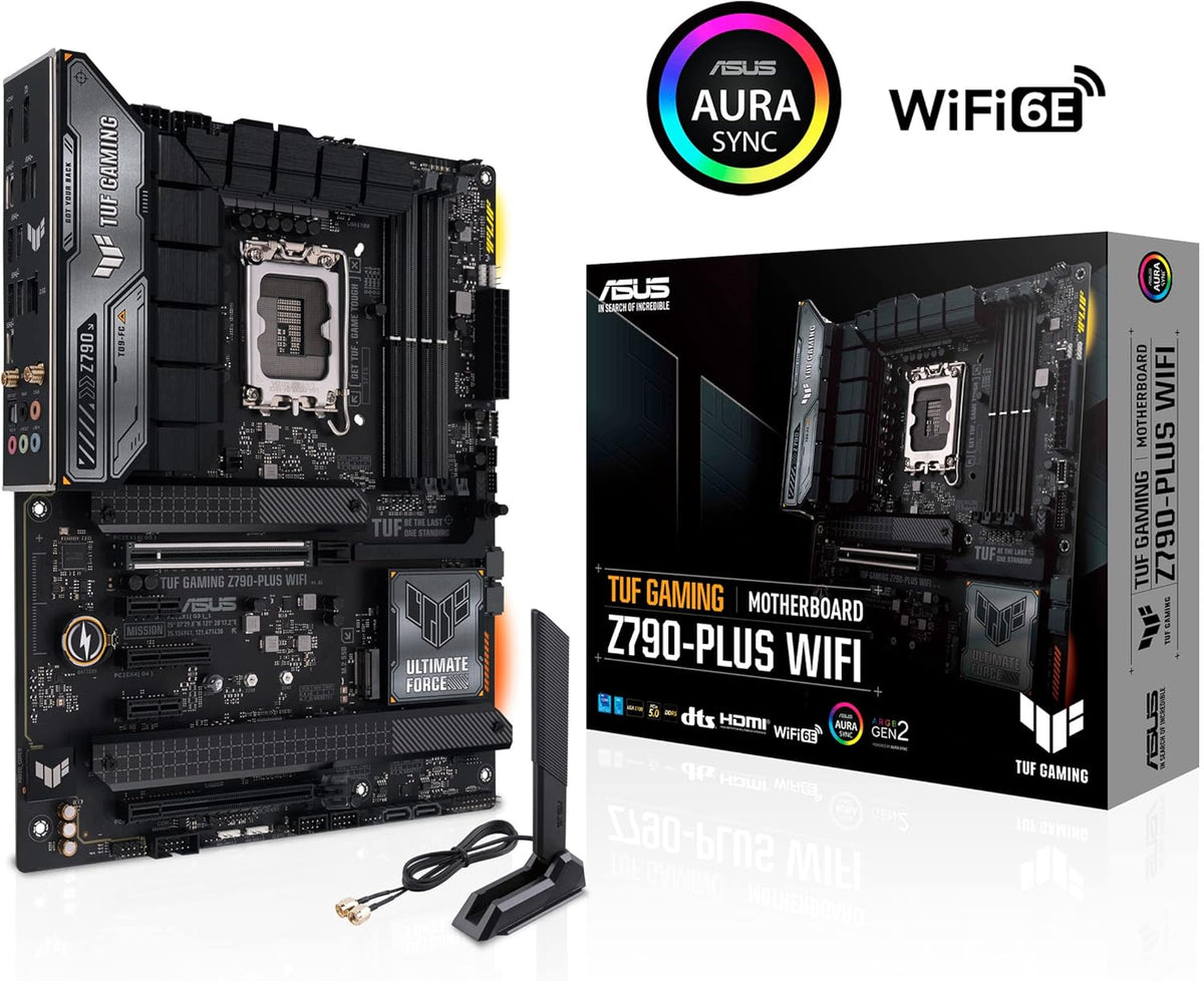 ASUS TUF Gaming Z790-Plus WiFi LGA 1700(Intel 14th,12th &13th Gen) ATX Motherboard(PCIe 5.0,DDR5,4xM.2 Slots,16+1 DrMOS,WiFi 6,2.5Gb LAN,Front USB 3.2 Gen 2 Type-C,(USB4),Aura RGB) (Renewed)