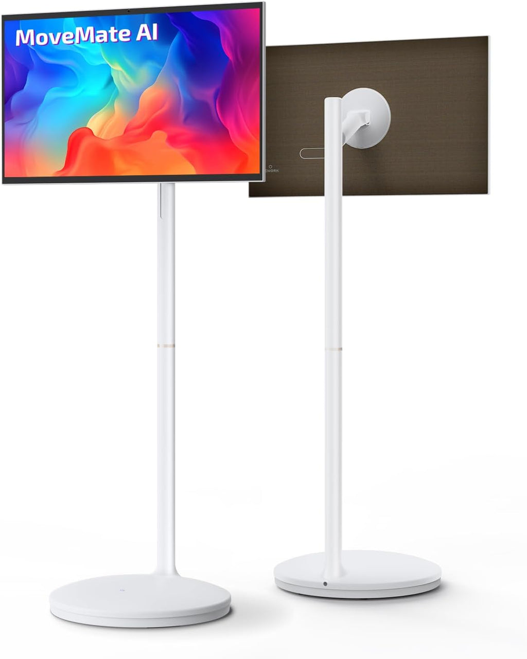 27-Inch Smart Portable TV on Wheels | Built-in 14-16H Battery | Qualcomm Snapdragon, 8+128GB Android 14 OS | EDLA Touch Screen, 13 MP Camera, Full Swivel Rotation, Remote & Voice Control