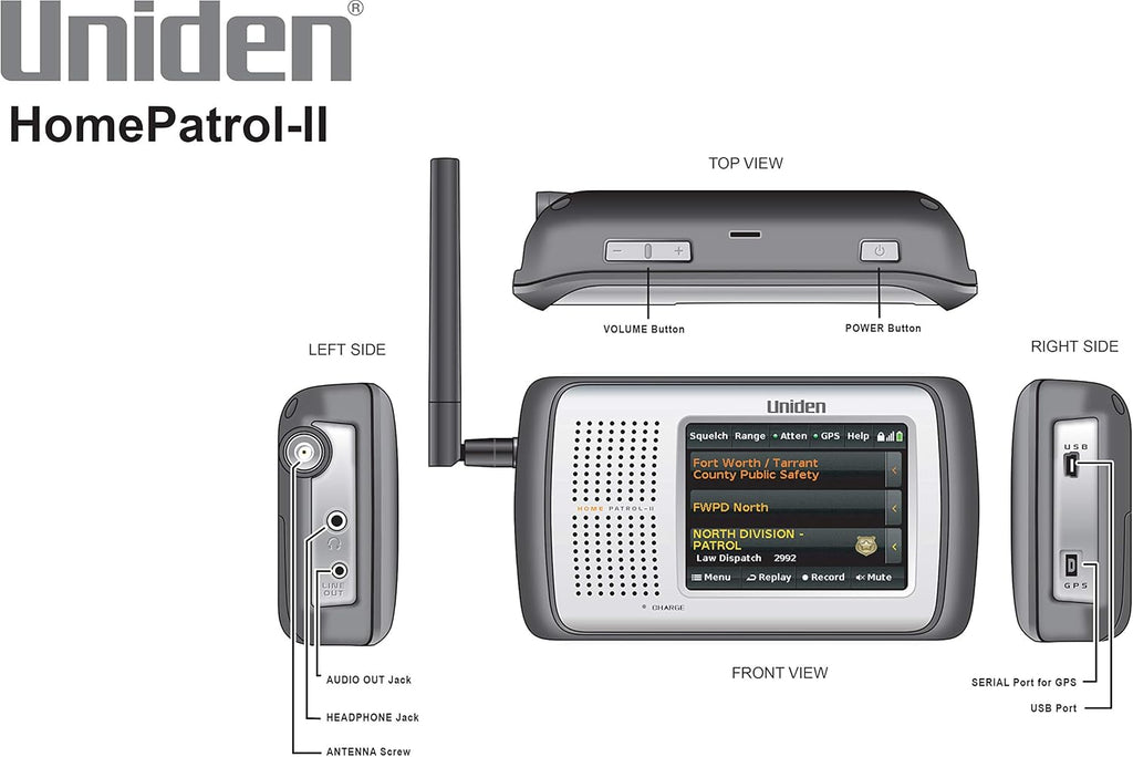 Uniden HomePatrol-2 Color Touchscreen Simple Programing Digital Scanner, TrunkTracker V and S,A,M,E, Emergency/Weather Alert, Digital Capable, APCO P25 Phase 1 and 2, Covers USA and Canada