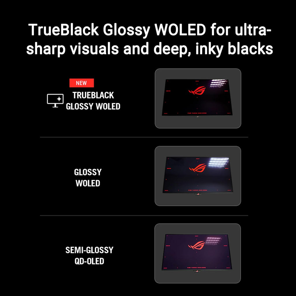 ASUS ROG Strix 32” 4K OLED Gaming Monitor (XG32UCWMG) - TrueBlack Glossy, Dual Mode(4K@240Hz, FHD@480Hz), 0.03ms, G-SYNC Compatible, Neo Proximity Sensor, USB-C, HDMI 2.1, 3 yr Warranty