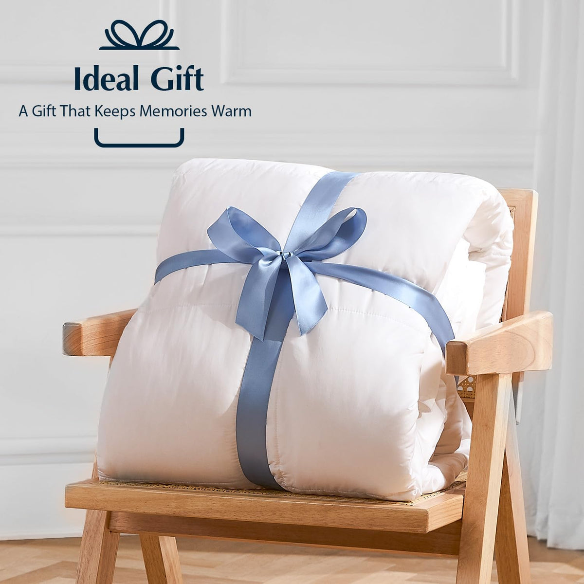 Pacific Coast Lightweight Goose Feather Down Fiber Comforters King Size, Summer Duvet Insert, Ultra Soft, Breathable, Hotel Luxury Bedding Comforter with 8 Tabs, White, 106 x 90 inches