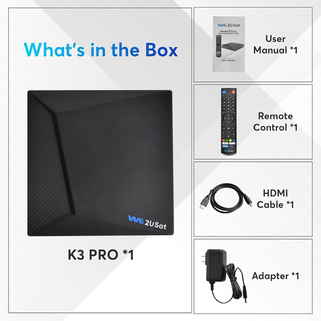 K3 Pro 6K UHD Smart Media Player, 4GB RAM+32GB ROM, Remote Control, HDMI Cable, WiFi-6