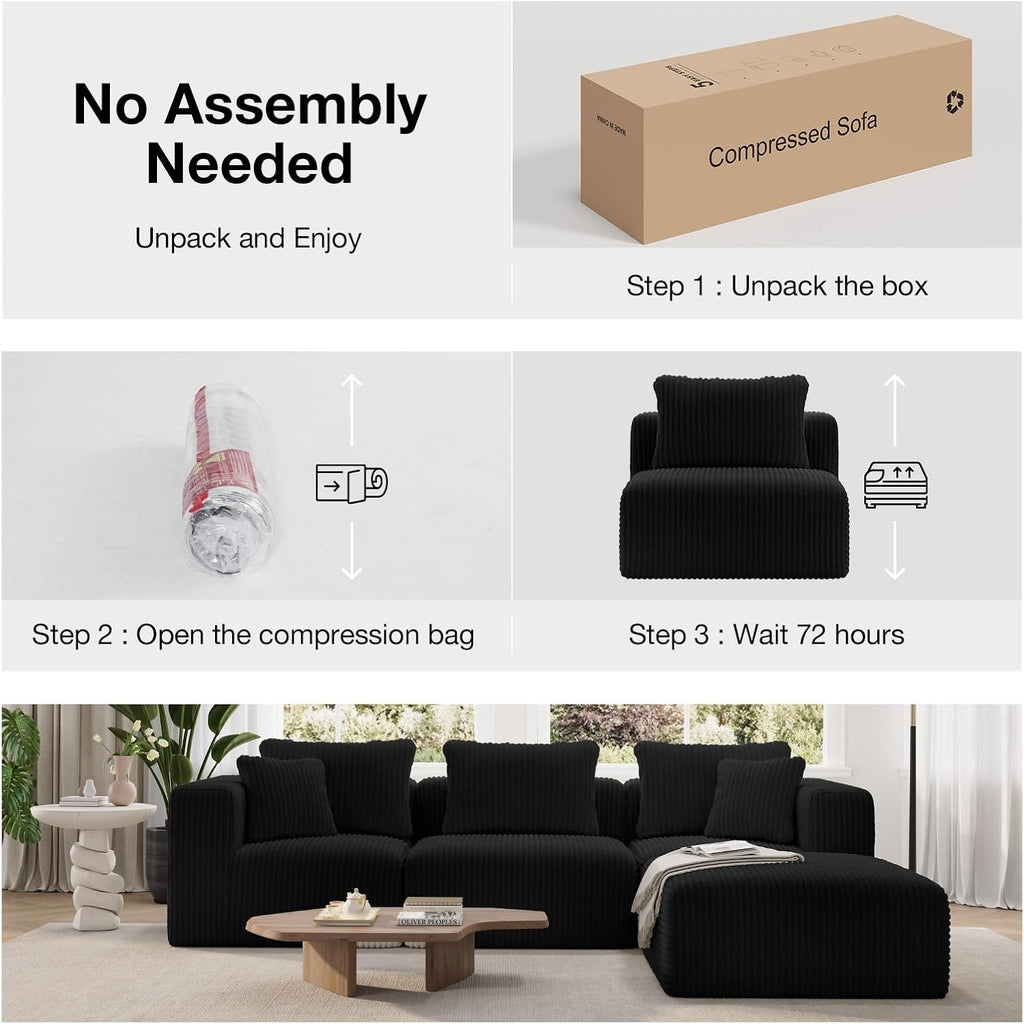 Novilla Modular Sectional Sofa, Modern Cloud Sectional Couch with Smarts Coil® Support, Upholstered Boneless Couch for Living Room Apartments Bedroom, No Assembly Required (Ottoman)