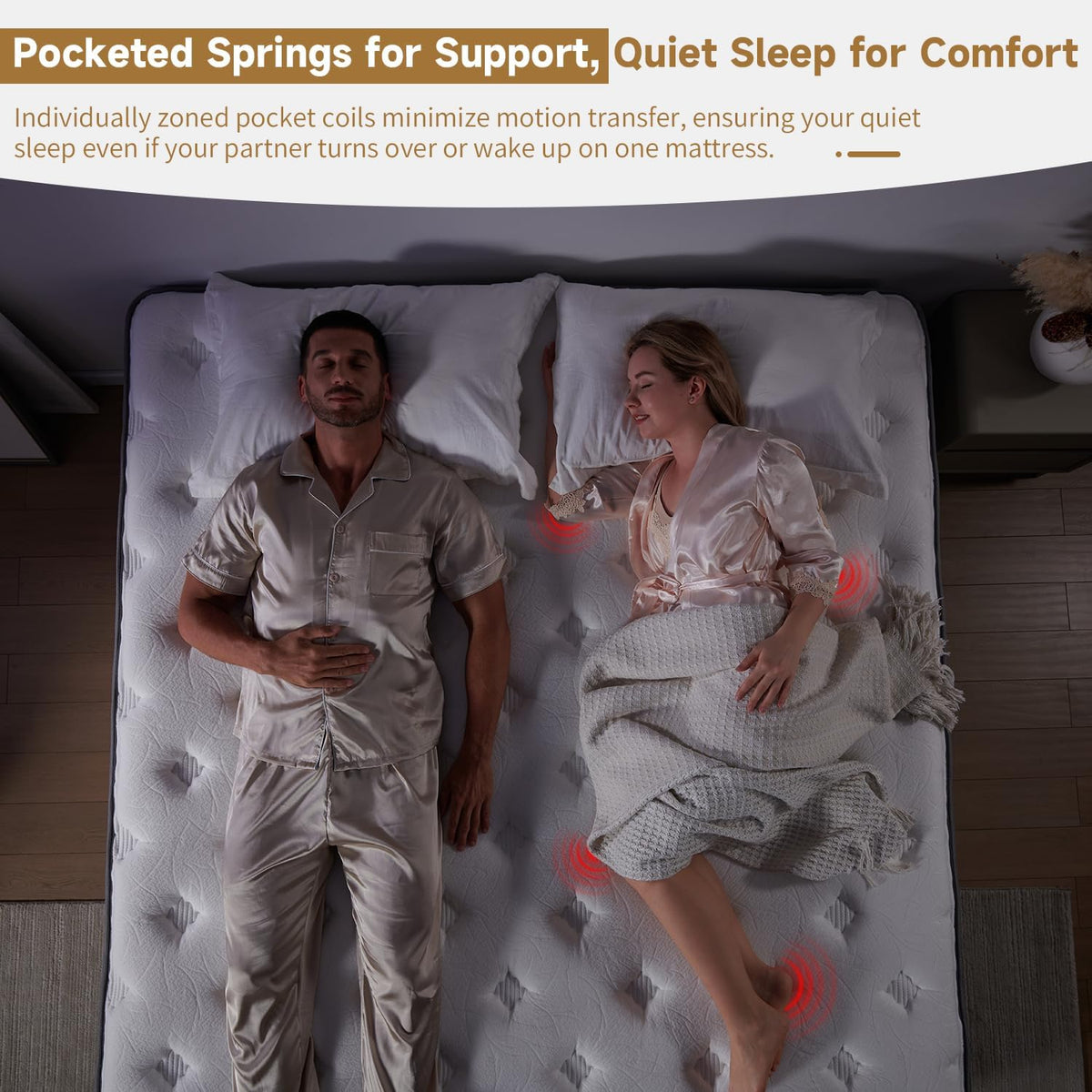 Full Mattress, 12 Inch Hybrid Mattress in a Box, Medium Firm Memory Foam Mattress, Fiberglass Free with Individual Pocket Springs, Motion Isolation&Pressure Relief, CertiPUR-US 75"*54"
