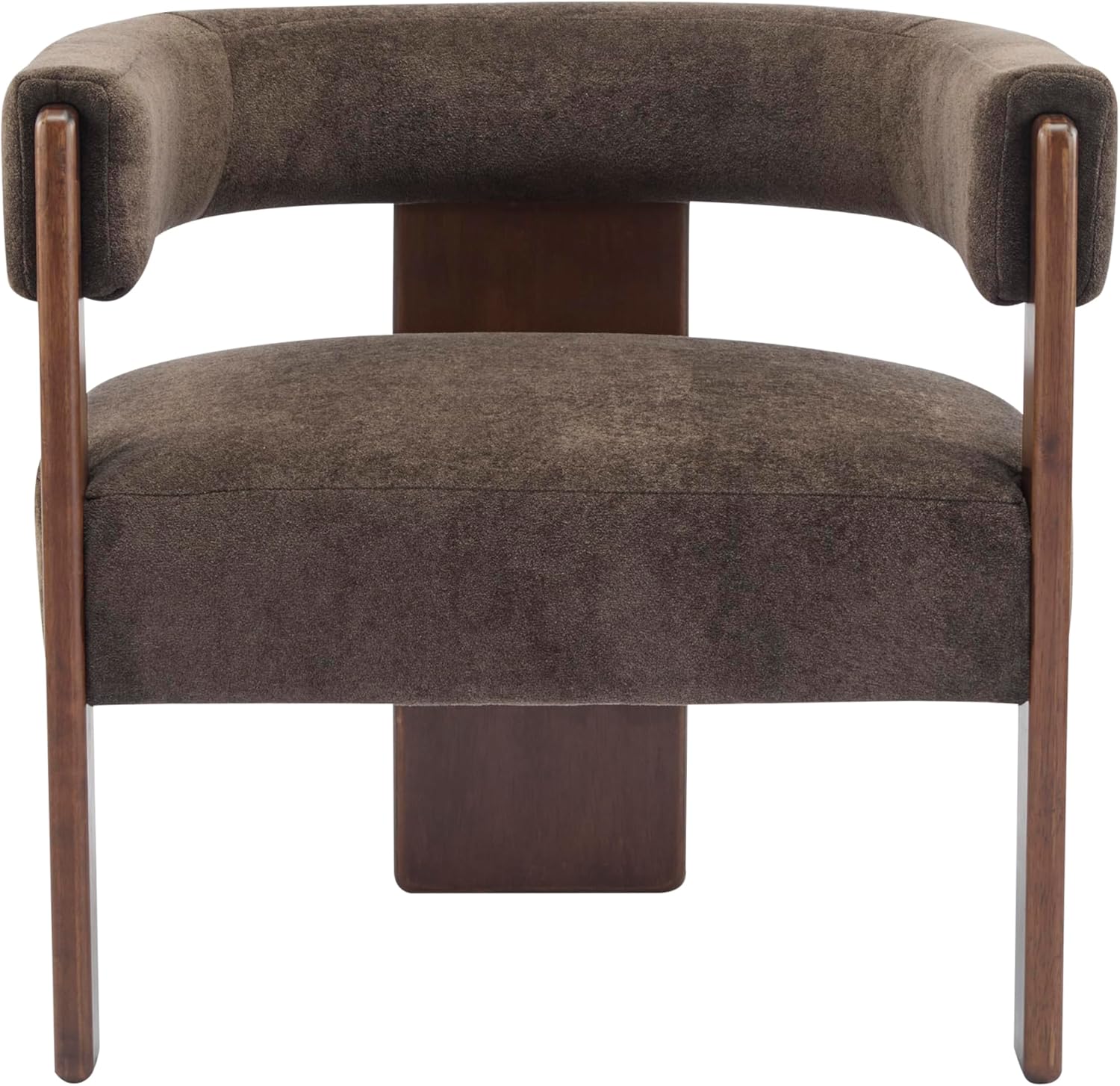 Christopher Knight Home Nettie Modern Accent Chair for Living Room, Velvet Fabric Single Lounge Sofa Chair with Wooden Frame, Lounge Armchair with Cushion, Comfy Reading Chair for Bedroom, Dark Brown