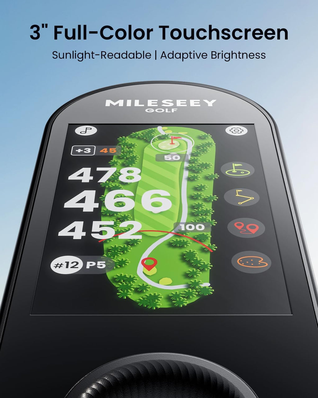 MILESEEY GeneSonic Go Handheld Golf GPS Rangefinder, 43000+ No Subscription Preloaded Courses, Auto Hole Golf Yardage Device, Touchscreen, 10H Battery, Magnetic, Waterproof, Hazard, Green Distances